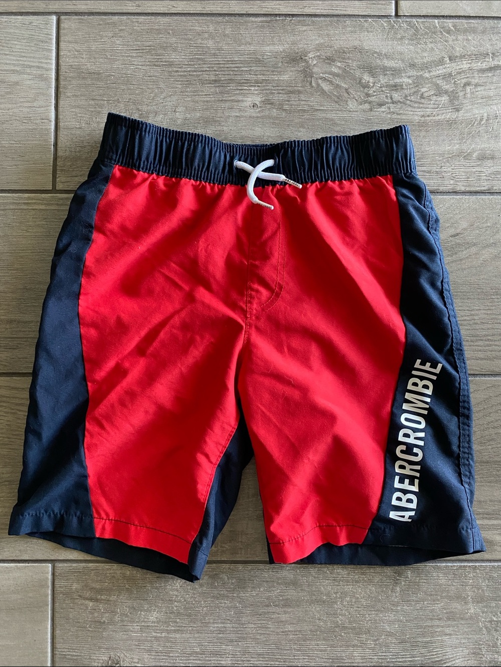 Abercrombie Kids Boys Swim Trucks - Red/White/Blue(Navy)